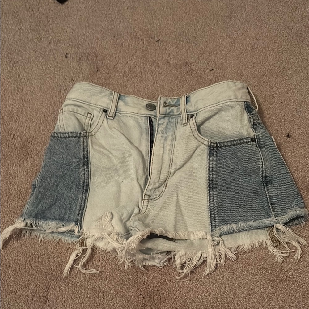 PacSun Blue Jean Shorts Distressed High-Waisted